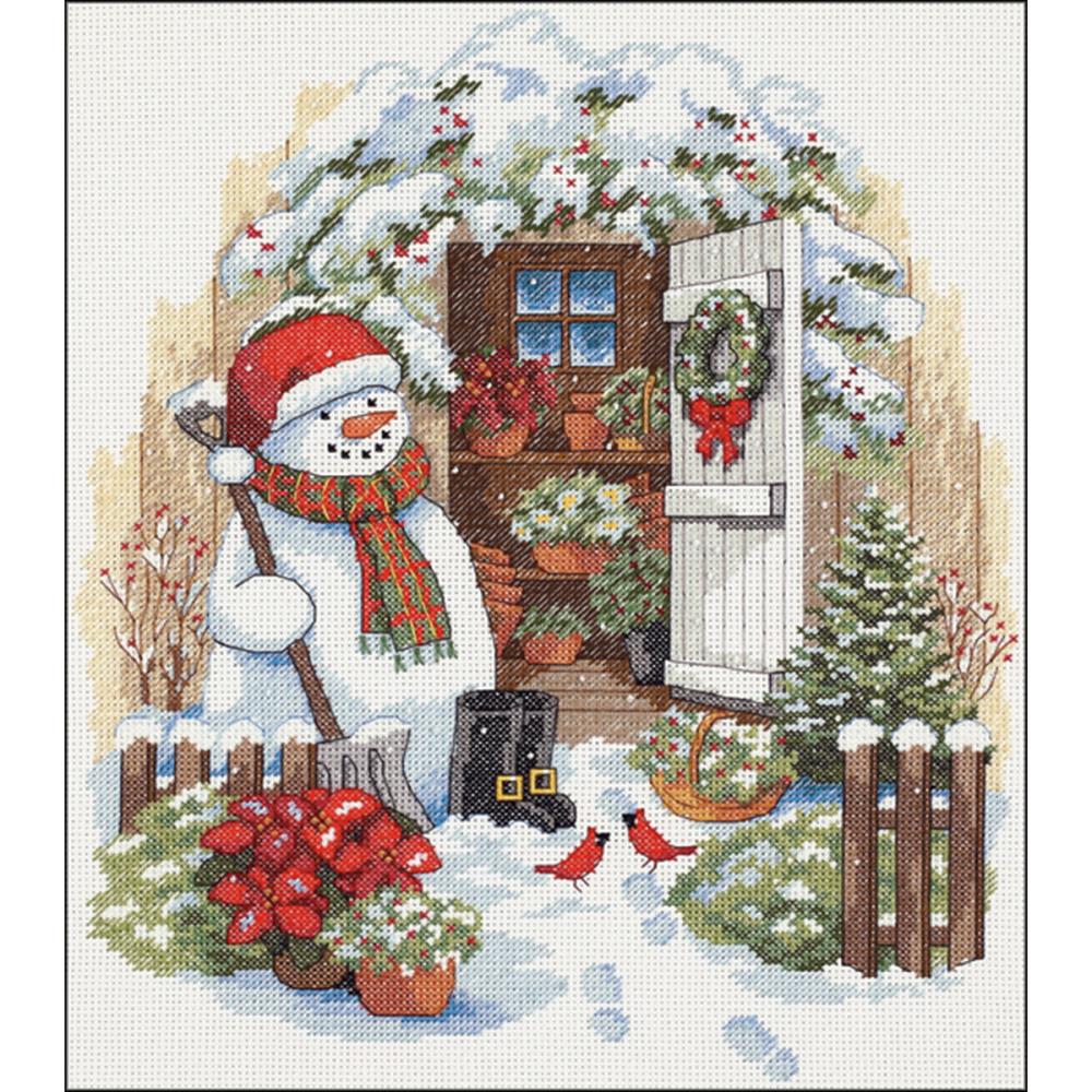 Garden Shed Snowman Counted Cross Stitch Kit
